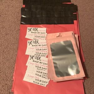 💖20 Hot Pink Poly Mailers/20 Cards/10LightPinkclear Smell Proof Packagi…